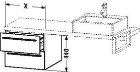 Duravit Konsolenunterschrank X-LARGE 440x300x548mm betongrau matt