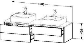 Duravit Waschtischunterbau XSQUARE 400x1600x548mm f 2 Be schwarz hochglanz