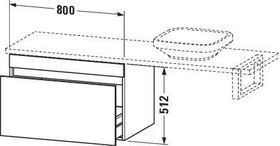 Duravit Konsolenunterschrank DURASTYLE 512x800x548mm eiche terra / weiß matt