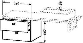 Duravit Konsolenunterschrank BRIOSO Griffe Frontfarbe 442x620x550mm bas matt