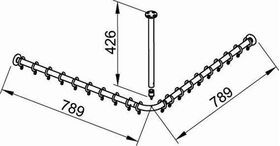 Keuco Brausevorhangstangen-Set PLAN f 4eck-Dusche alu sil-elo