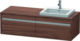 Duravit Waschtischunterbau KETHO 550x1400x426mm WT rechts nussbaum dunkel