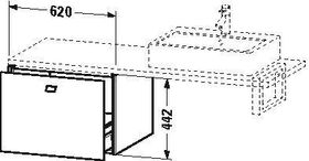 Duravit Konsolenunterschrank BRIOSO Gri Frontfarbe 442x620x550mm lichtbl ma