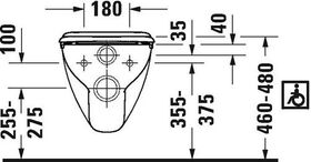 Duravit Wand-WC D-CODE VITAL tief, 360x700mm, barrierefrei weiß