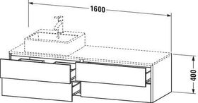 Duravit Waschtischunterbau XSQUARE 400x1600x548mm Be links taupe supermatt