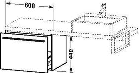 Duravit Konsolenunterschrank X-LARGE 440x600x478mm flannel grey seidenmatt