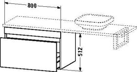 Duravit Konsolenunterschrank DURASTYLE 512x800x548mm weiß matt/basalt matt