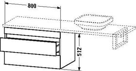 Duravit Konsolenunterschrank DURASTYLE 512x800x548mm weiß hochglanz/basalt matt