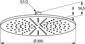 Kludi Tellerkopfbrause A-QA DN 15 d= 300mm ma-sw/chr