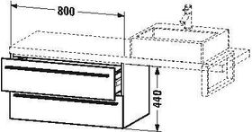 Duravit Konsolenunterschrank X-LARGE 440x800x478mm leinen