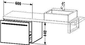 Duravit Konsolenunterschrank X-LARGE 440x600x548mm flannel grey seidenmatt