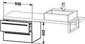 Duravit Konsolenunterschrank X-LARGE 440x600x478mm betongrau matt