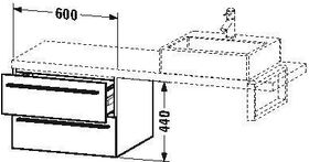Duravit Konsolenunterschrank X-LARGE 440x600x548mm graphit matt