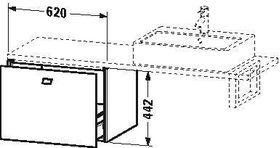 Duravit Konsolenunterschrank BRIOSO Griff chrom 442x620x480mm betongrau matt