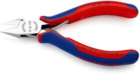 Elektronikseitenschneider L.130mm Form 4 Facette nein 2K-Hülle spiegelpol.KNIPEX