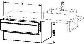 Duravit Konsolenunterschrank X-LARGE 440x800x548mm weiß matt