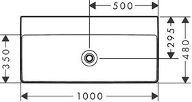 HG Waschtisch Xelu Q o Hahnloch ohne Überlauf 1000x480mm weiß