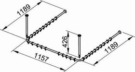 Keuco Brausevorhangstangen-Set PLAN f 4eck-Dusche 120x120 Alu sil-elo/verchr