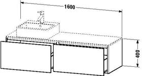 Duravit Waschtischunterbau XSQUARE 400x1600x548mm Be re Steingr seidenmatt