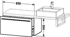 Duravit Konsolenunterschrank X-LARGE 440x800x478mm betongrau matt