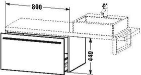 Duravit Konsolenunterschrank X-LARGE 440x800x548mm eiche gebürstet