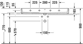 Duravit Waschtisch VERO AIR o ÜL m HLB geschli 1200x470mm 1 HL weiß