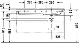 Duravit Möbelwaschtisch P3 Comforts Be re m ÜL HLB 1250x500mm 3 HL weiß