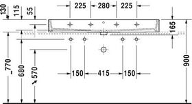 Duravit Waschtisch VERO AIR m HLB 2 HL geschli 1200x470mm o ÜL weiß