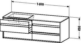 Duravit Waschtischunterbau KETHO 500x1400x496mm WT links weiß hochglanz