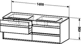 Duravit Waschtischunterbau KETHO 550x1400x496mm leinen