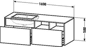 Duravit Waschtischunterbau DURASTYLE 550x1400x500mm Auss li NB dunkel/basalt