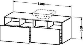 Duravit Waschtischunterbau DURASTYLE 550x1400x500mm Auss re eur. Eiche/weiß m