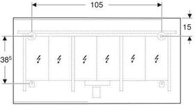 Geberit Lichtspiegel OPTION PLUS SQUARE Bel dir u ind Alu eloxiert 1350x700x35mm