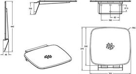 V&B Duschklappsitz ViCare Universal we 355x105x370mm