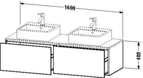 Duravit Waschtischunterbau XSQUARE 400x1600x548mm f 2 Be Steingr seidenmatt