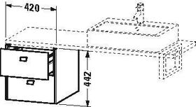 Duravit Konsolenunterschrank BRIOSO Griffe Frontfarbe 442x420x480mm bas matt