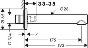 Wanneneinlauf AXOR UNO gerade brushed nickel