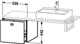 Duravit Konsolenunterschrank BRIOSO Gri Frontfarbe 442x520x550mm betongr ma