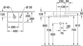 V&B Handwaschbecken MEMENTO 2.0 400x260mm m HL ohne ÜL we C+