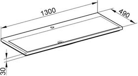 Keuco Mineralguss-WT ROYAL REFLEX m 1L-Boh we alpin 1300x30x490mm