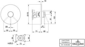 V&B Fertigmontageset LOOP & FRIENDS EH-Brauseb 170x170x37mm chrom