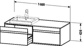 Duravit Waschtischunterbau KETHO 550x1400x426mm WT rechts weiß matt