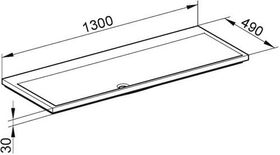 Keuco Mineralguss-WT ROYAL REFLEX o HL-Boh we alpin 1300x30x490mm