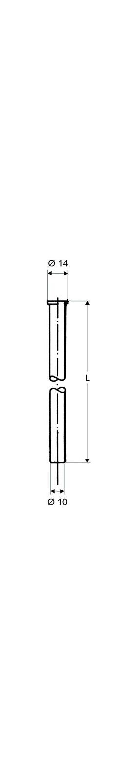 Schell Kupferrohr 10 mm für 3/8Zoll, Bördel 14mm, chrom 500mm - VPE: 20