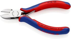 Elektronikseitenschneider L.130mm Form 0 Facette ja 2K-Hülle spiegelpol.KNIPEX