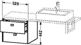 Duravit Konsolenunterschrank BRIOSO Griffe chr 442x520x480mm betongrau matt