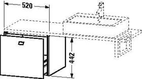 Duravit Konsolenunterschrank BRIOSO Griff chrom 442x520x480mm betongrau matt