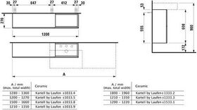 Laufen Waschtischunterbau KARTELL 610x1200x270mm Auss rechts schiefergrau