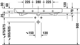 Duravit Möbelwaschtisch HAPPY D.2 m ÜL HLB 1200x505mm geschli 1 HL weiß WG