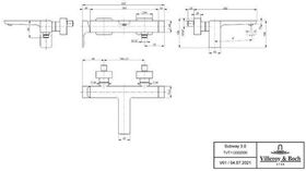 V&B Einhand-Wannenbatterie SUBWAY 3.0 Wandmontage, 303x108x232mm chrom